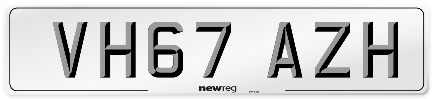 VH67 AZH Number Plate from New Reg